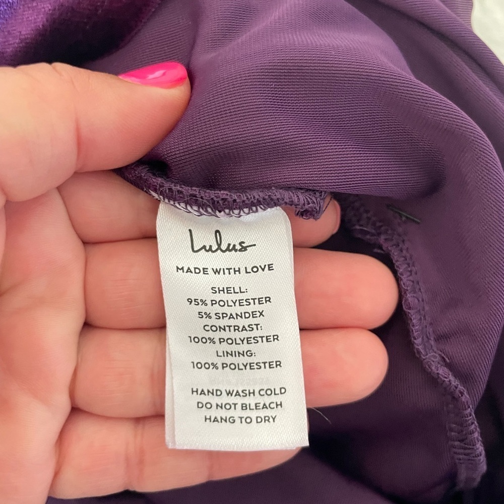 Lulu's Gotta Shine Deep Purple Velour Midi Dress - Picture 12 of 14